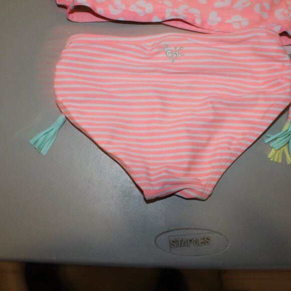 Multi color 2 Pcs Justice Tankini Swimsuit Size 7 - Picture 7 of 10